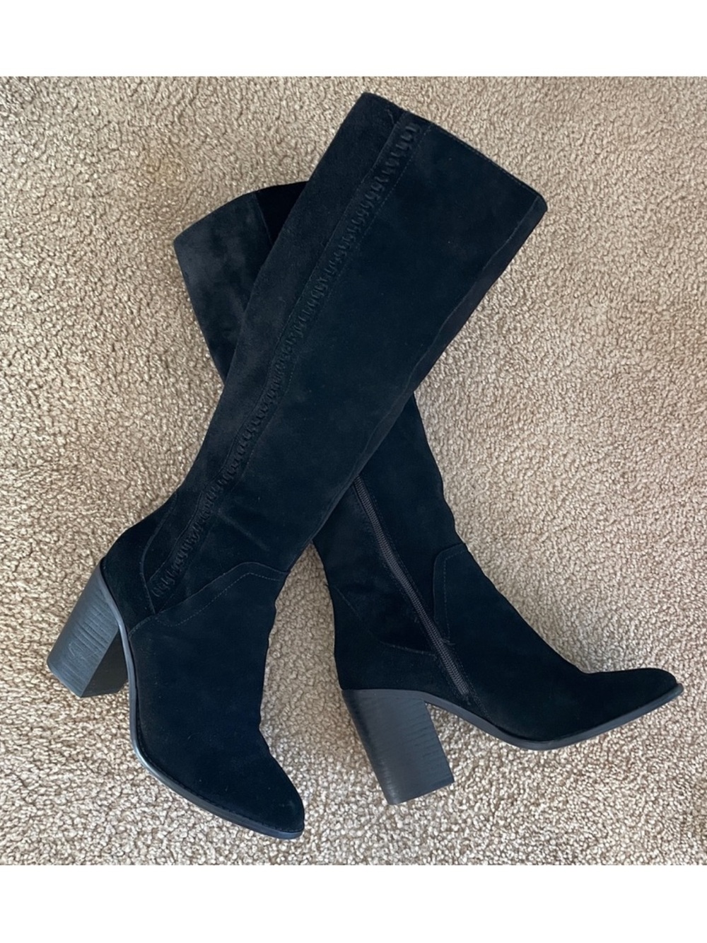 Black Suede Knee-High Steven Madden Heeled Boots